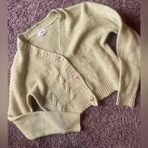 Adora Cable Knit green cardigan